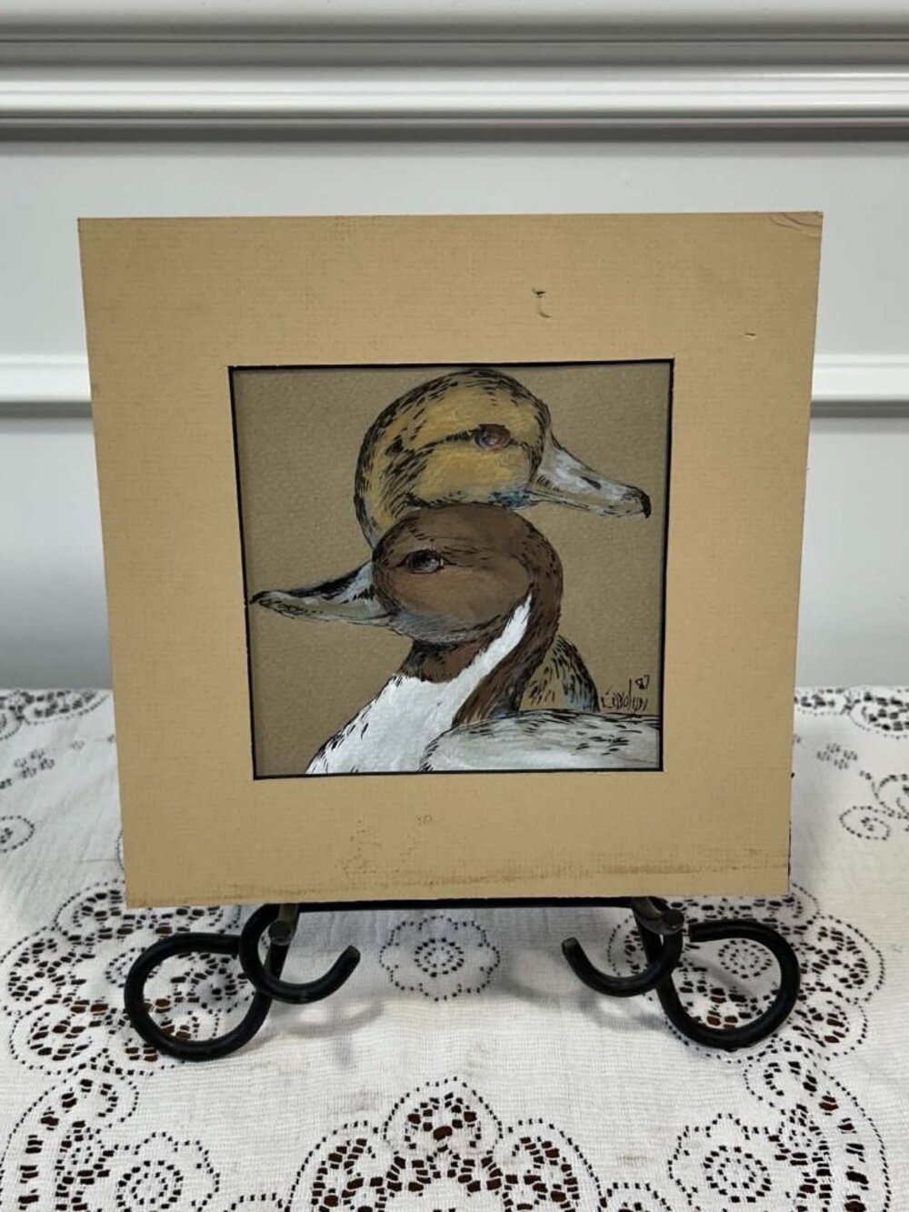 Vintage Carolyn Shores Wright 1987 Signed Original Pintail Duck Watercolor Art